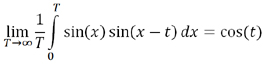 Формула теоретической функции автокорреляции синуса